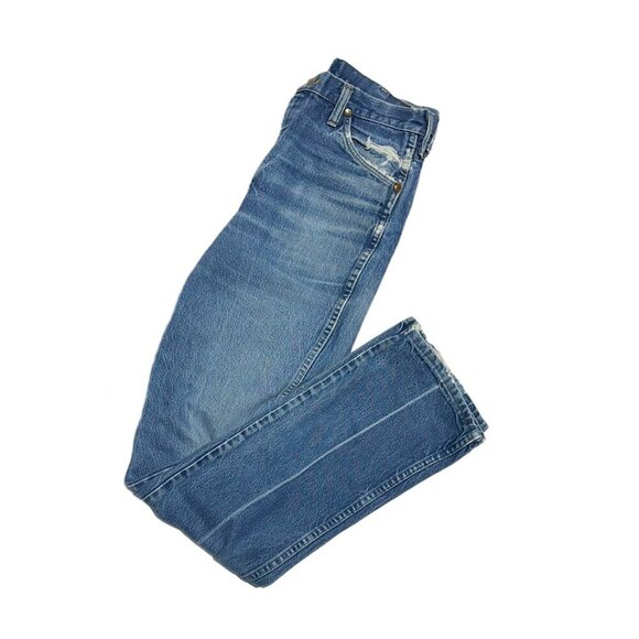 Vintage 90's WRANGLER Jeans High Waist Dark Wash Straight Leg Denim - Picture 6 of 12